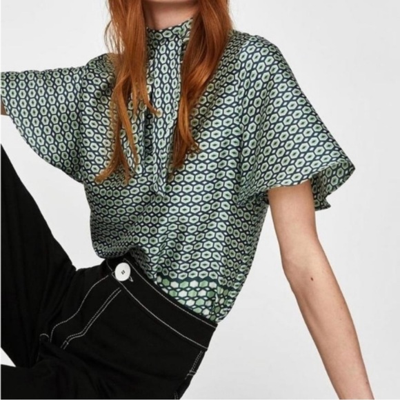 Zara Tops - ZARA - Neck Tie Blouse - L